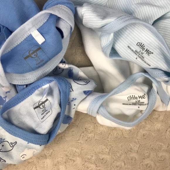 Quiltex & Little Me Baby Boy Bundle Sleeper FLAWS - Picture 8 of 8